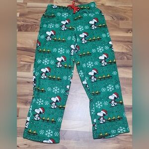 Peanuts Snoopy Christmas Unisex Plush Sleep Pants Size M